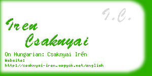 iren csaknyai business card